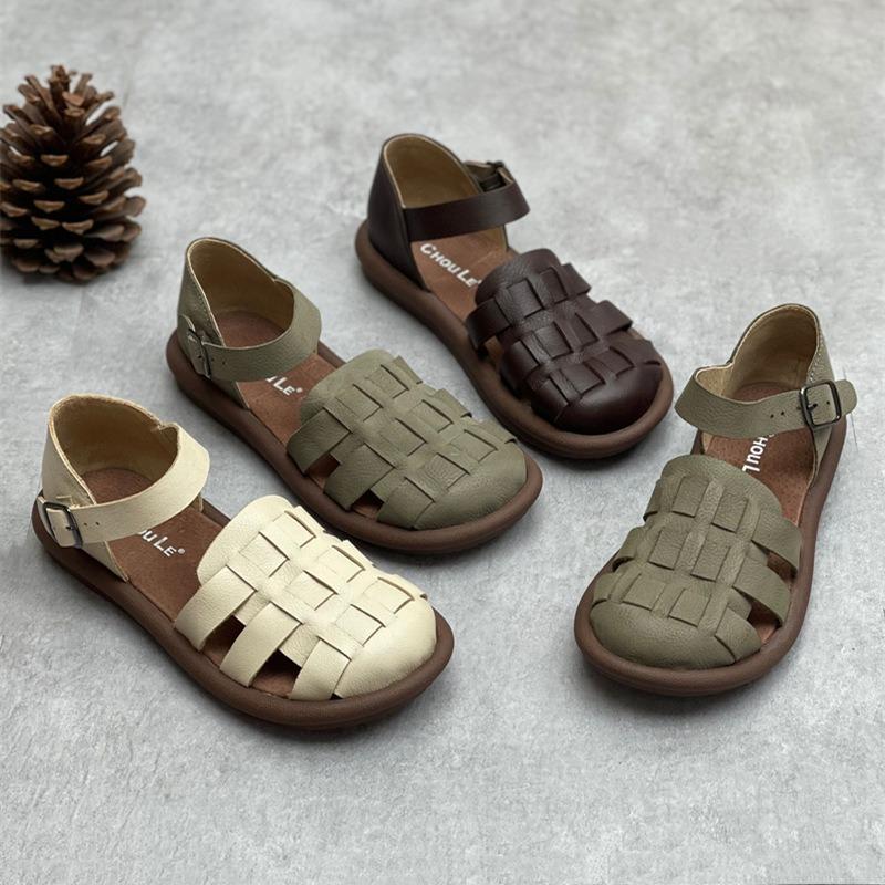 Women's Summer Handmade Pure Leather Sandals Cowhide Casual Sandals