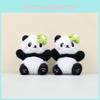Cute Panda Plush Pendant Chengdu Flower Design Soft Toy Keychain 12cm For Bags