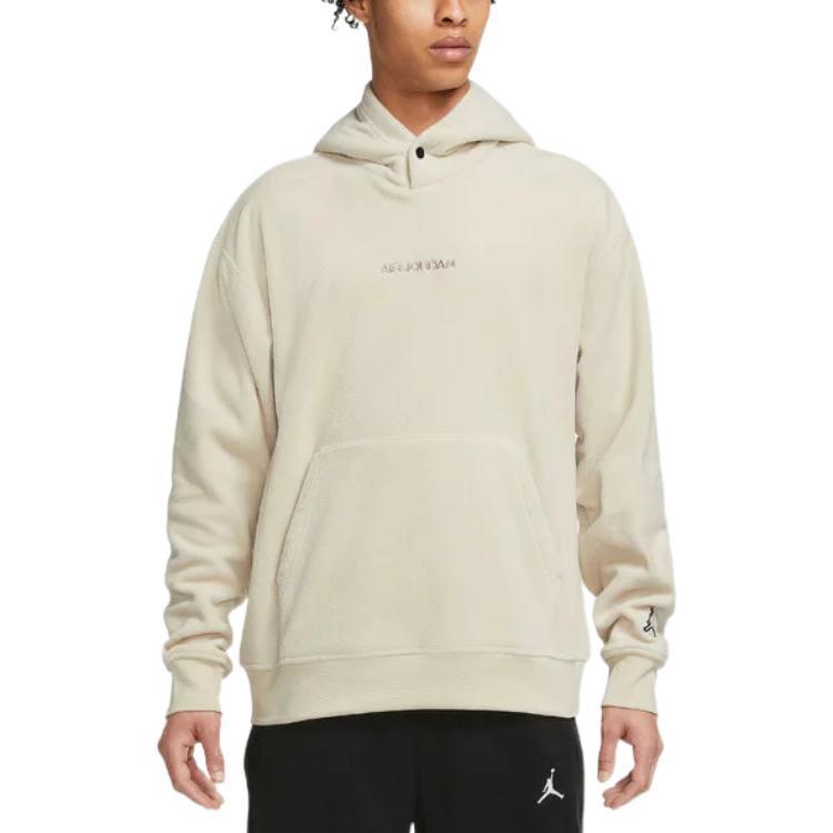 Jordan Sweatshirts Men's Khaki Hooded Moderate Regular (Unisex) Sweatshirts DV1572 206