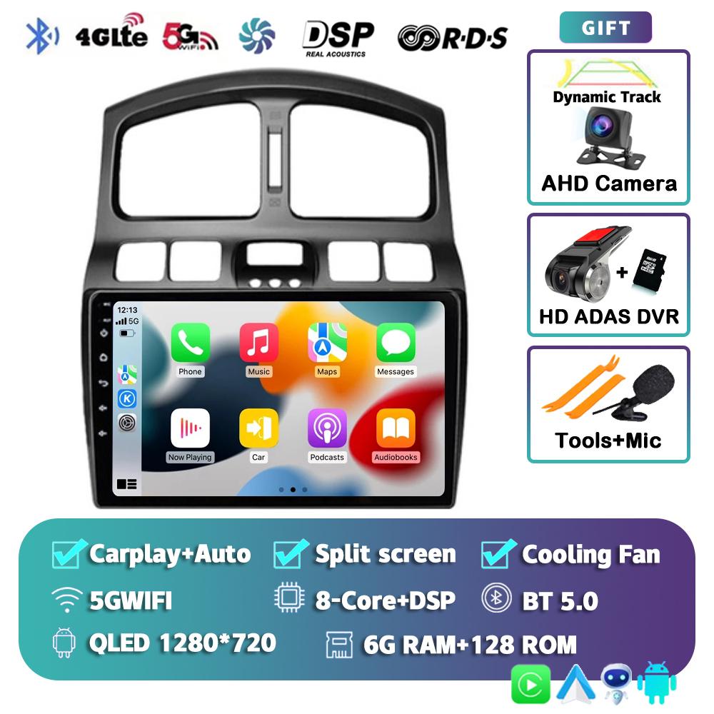 Android 14 Carplay Auto Car Radio For Hyundai Classic Santa Fe 2005 2006-2015 GPS Multimedia Video Player Head Unit 2Din Stereo