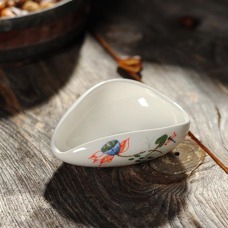 White and Blue Porcelain Tea Scoop - Gongfu Tea Ceremony Accessory