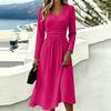 Women's Color V-Neck Short Sleeve Casual Dress for Everyday Wear