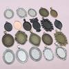 10 Stück 18x25mm Innenmaß Ovaler Anhänger Cabochon Leere Basis Fassung Fassungsschale DIY Halskette Schmuckherstellung Zubehör Fundstücke