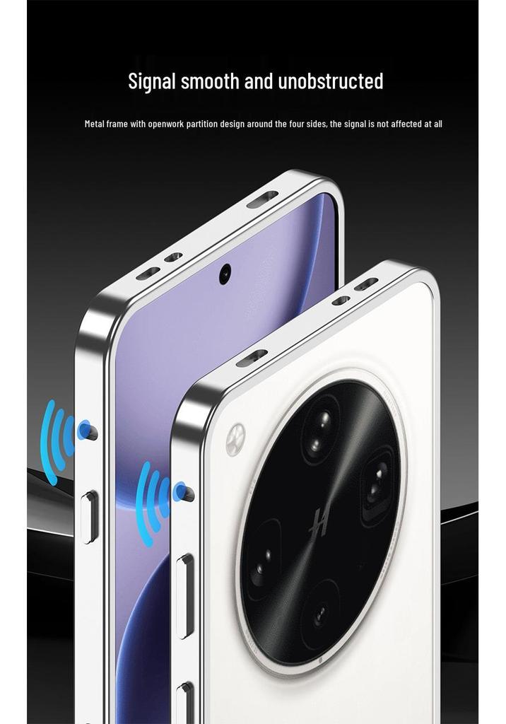 Compatible with OPPO Find X8 Ultra, This Metal Frame Sea Urchin Buckle Heat Dissipation Case Features a Button Contrasting Color Protective Cover.