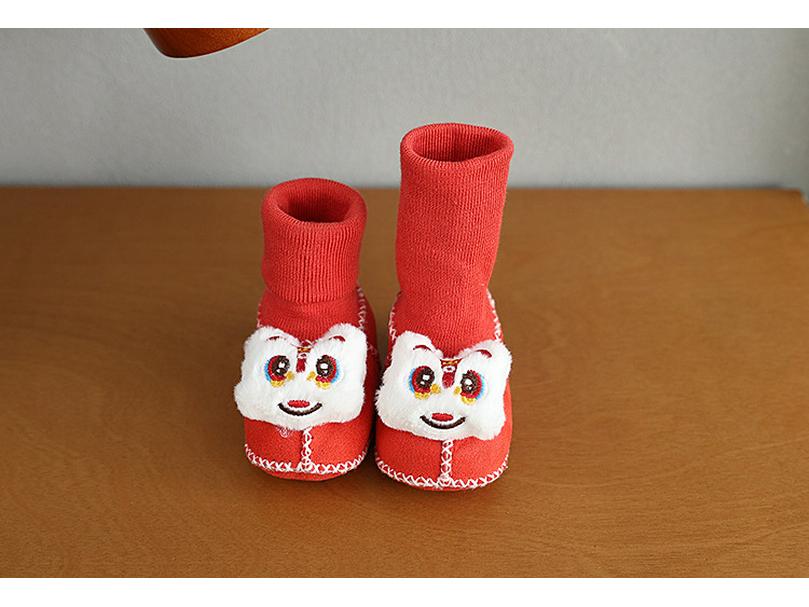 Buty Jesień/Zima dla Niemowląt i Małych Dzieci: Ciepłe, Bawełniane, Antypoślizgowe, Wzór Kreskówkowy, Wiatroszczelne, dla Dzieci w Wieku 0-1 Lat