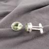 Green Amethyst Gemstone 925 Sterling Silver Handcrafted Jewelry Cufflinks 0.59" CL-2-11
