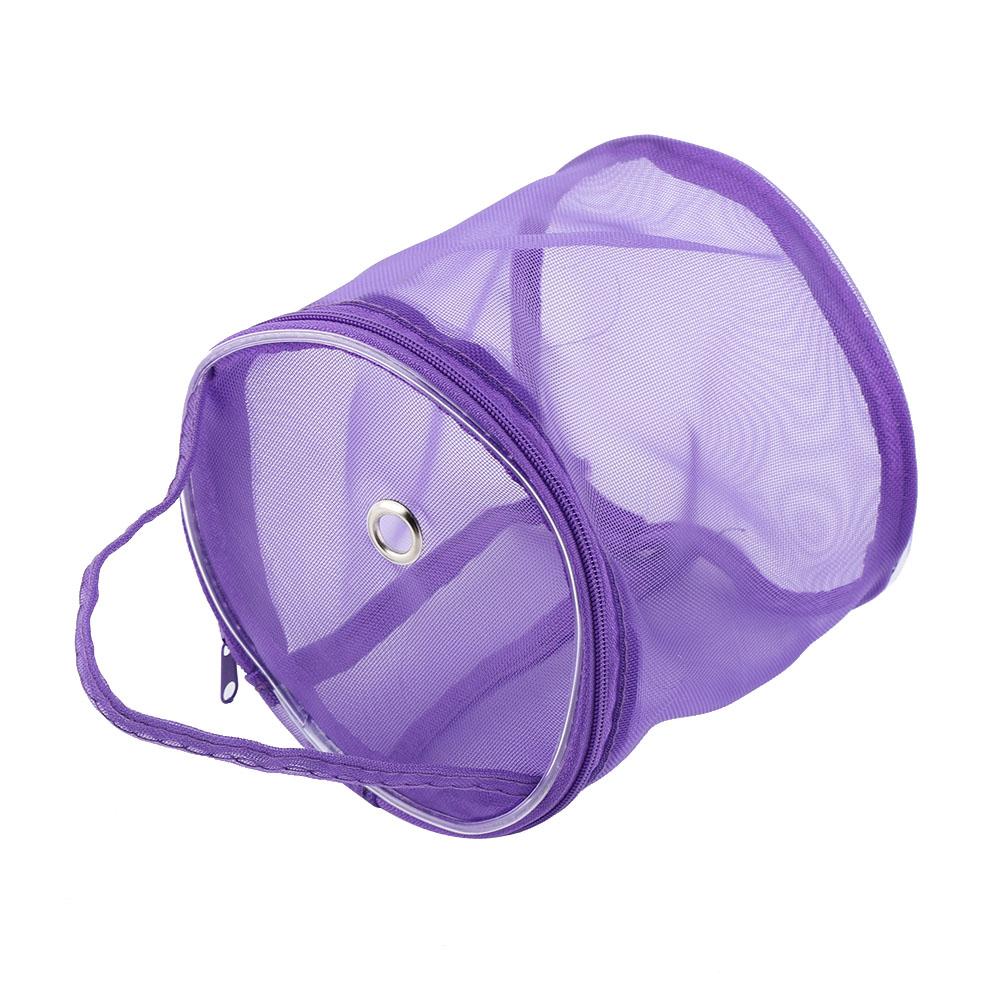 Portable Storage Bag Cylinder Mesh Wool Yarn Convenient Exquisite Container Handbag (Purple)