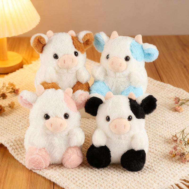 20cm Dairy Cow Plush Toys Super Soft Skin-friendly Animal Dolls Exquisite Desktop Decorative Items Birthday Gifts For Friends