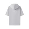 Skechers T-shirt Unisex con Cappuccio e Maniche Corte, Traspirante, Vestibilità Larga, Logo, Grigio Fumo L225U060-00EQ