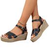 Slope with Sandals Female Models Muffin Thick Bottom Sandals Europe and The United States Cross-border Big Yards Women's Shoes