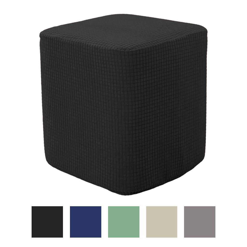 Jacquard Polyester Square Ottoman Covers Footstool Slipcover Replacement