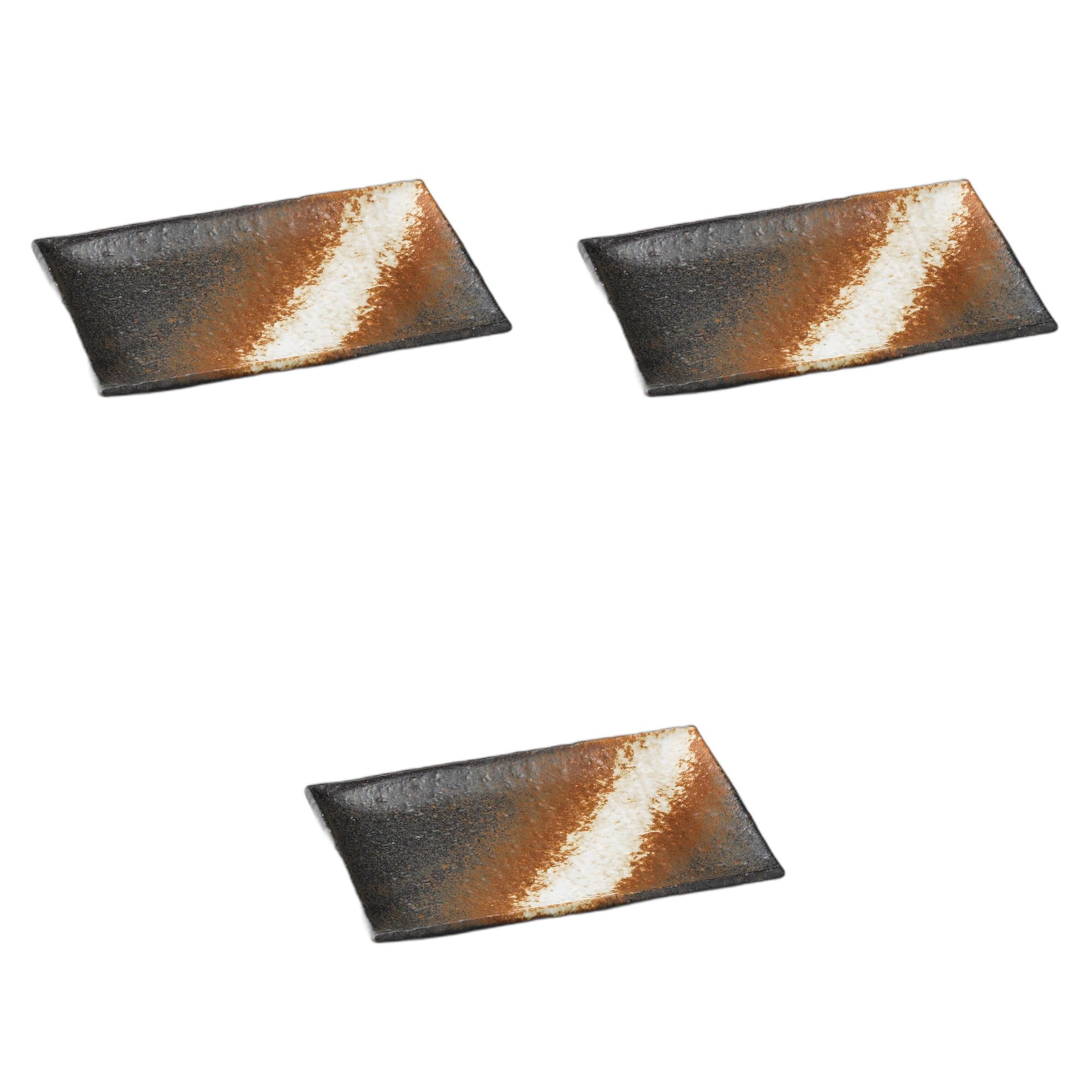 

Set of 3 Smoked Bizen Pottery Plates x x Pottery Setomonohonpo (New) [20 13.5 1.5cm] Plates, Ceramic,