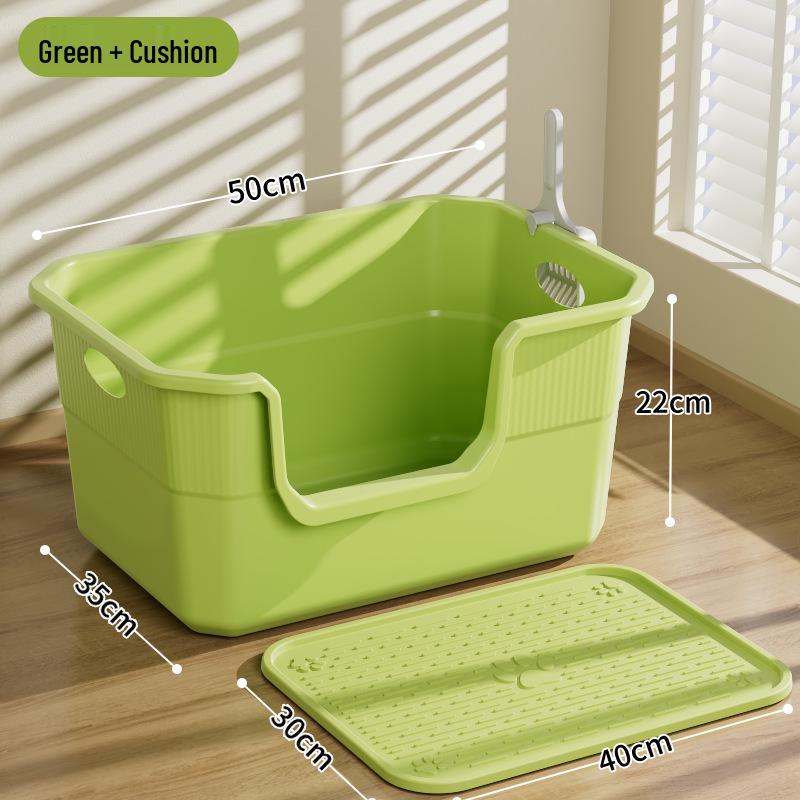 Kitten Litter Box: Low Entry, Semi-Enclosed, Small Size, Starter Kit for Cat Care