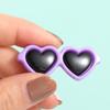 50pcs Patch Heart-Shaped Resin Mini Sunglasses Flat Back DIY Resin Ornaments Cabochons 4CM Simulation Scrapbook
