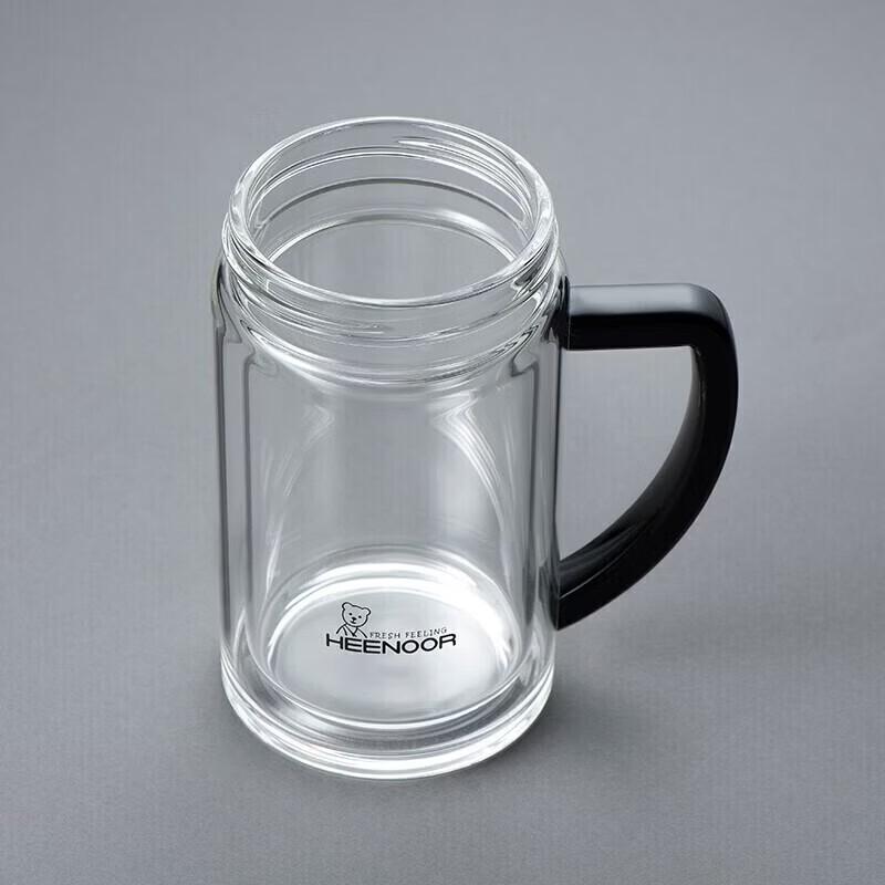 Heenoor Double-Wall Glass Tea Mug with Handle