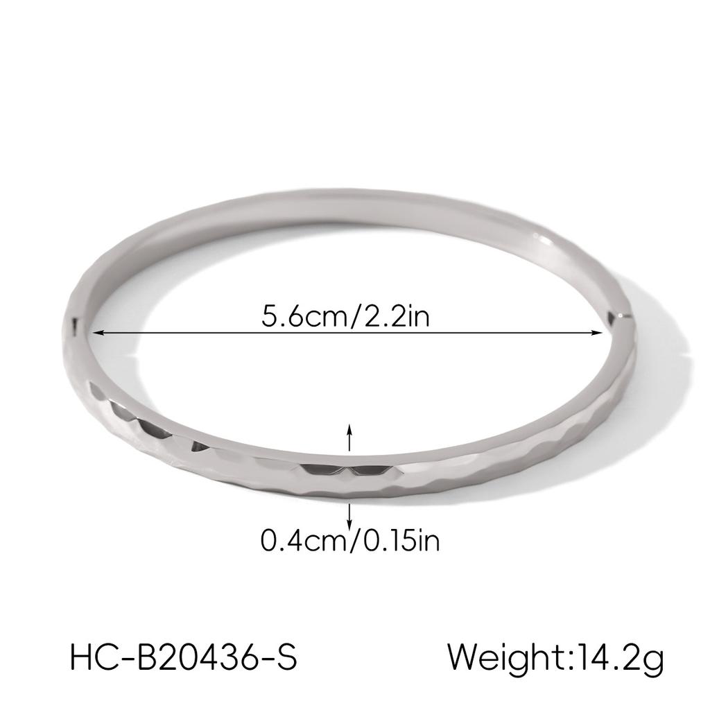 18k Gold Quilted Irregular Bangle for Women, High-end Versatile Bracelet, Titanium Steel Cuff
