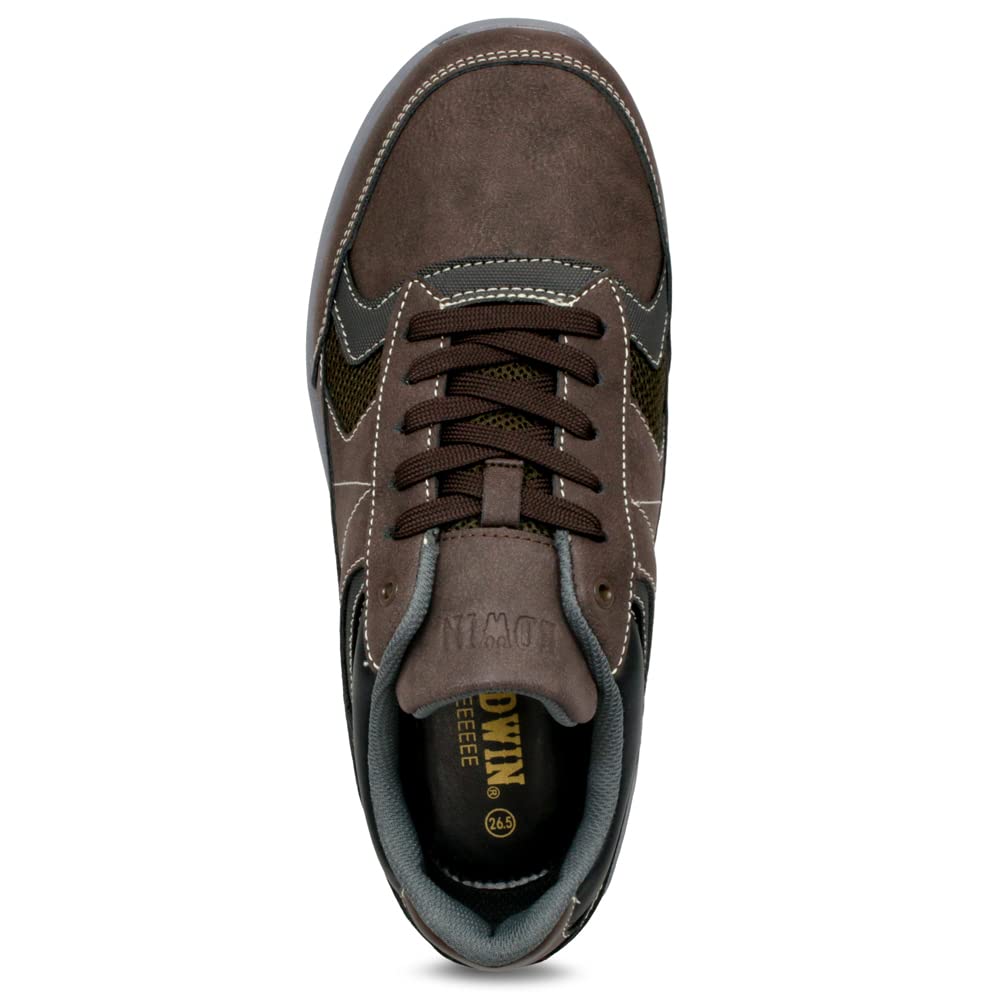 Waterproof Sneakers Low Cut Wide High Instep 6E Casual Walking Shoes Rain Shoes Edm70 BROWN [Edwin] Men's Men's 26.5cm