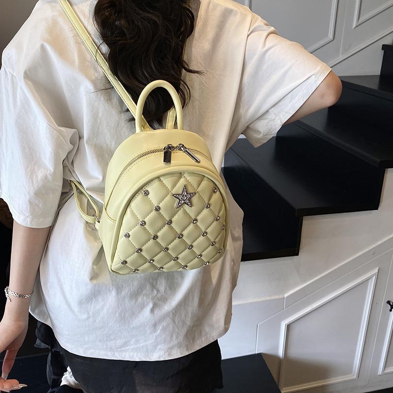 Premium Rhombus Backpack Women's New Fashion Versatile Casual Bag Small Backpack