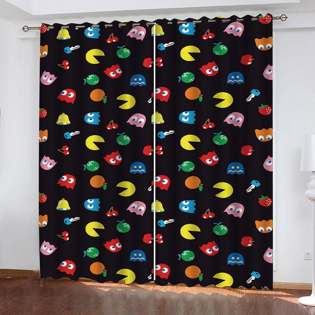 Children'S Room Curtains Cartoon Colour Print 3D Design Luxury Girl Window Curtains For Living Room Bedroom Home Decor 2 Pieces