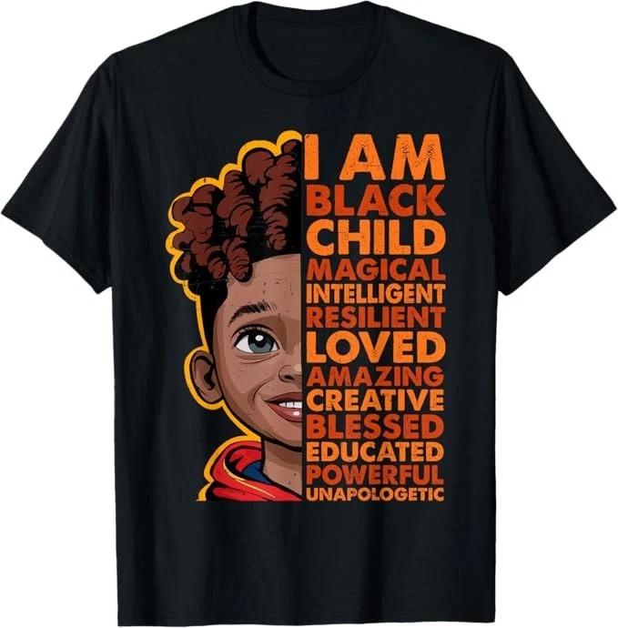 I am Black History Month Shirt Kids Boys African American T-Shirt 100