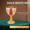 Klassisches Elegantes Weinglas, Emaille-Rosenkelch für Hochzeit, Party & Hausbar, Weinbecher mit Vintage-Rosenmuster, Gold-/Silberbeschichteter Kürbiskelch