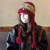 Vintage Knit Beret Wool Blend Warm Hat For Autumn Winter Women