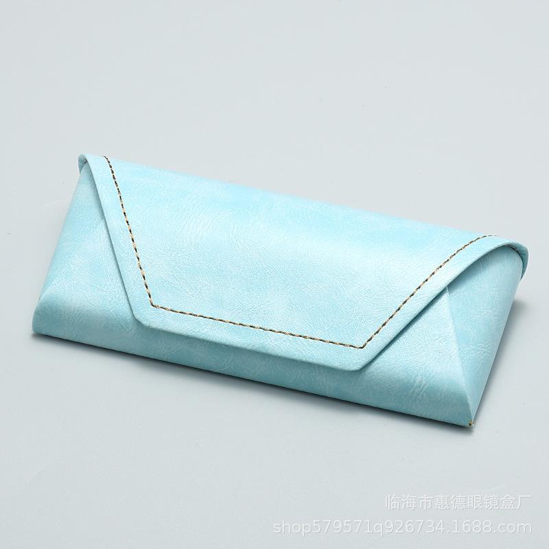 

Vintage Leather Eyeglasses Case Stylish Stylish Glasses Case Eyewear Box Handcrafted Handmade Glasses Storage Case світло-синій колір