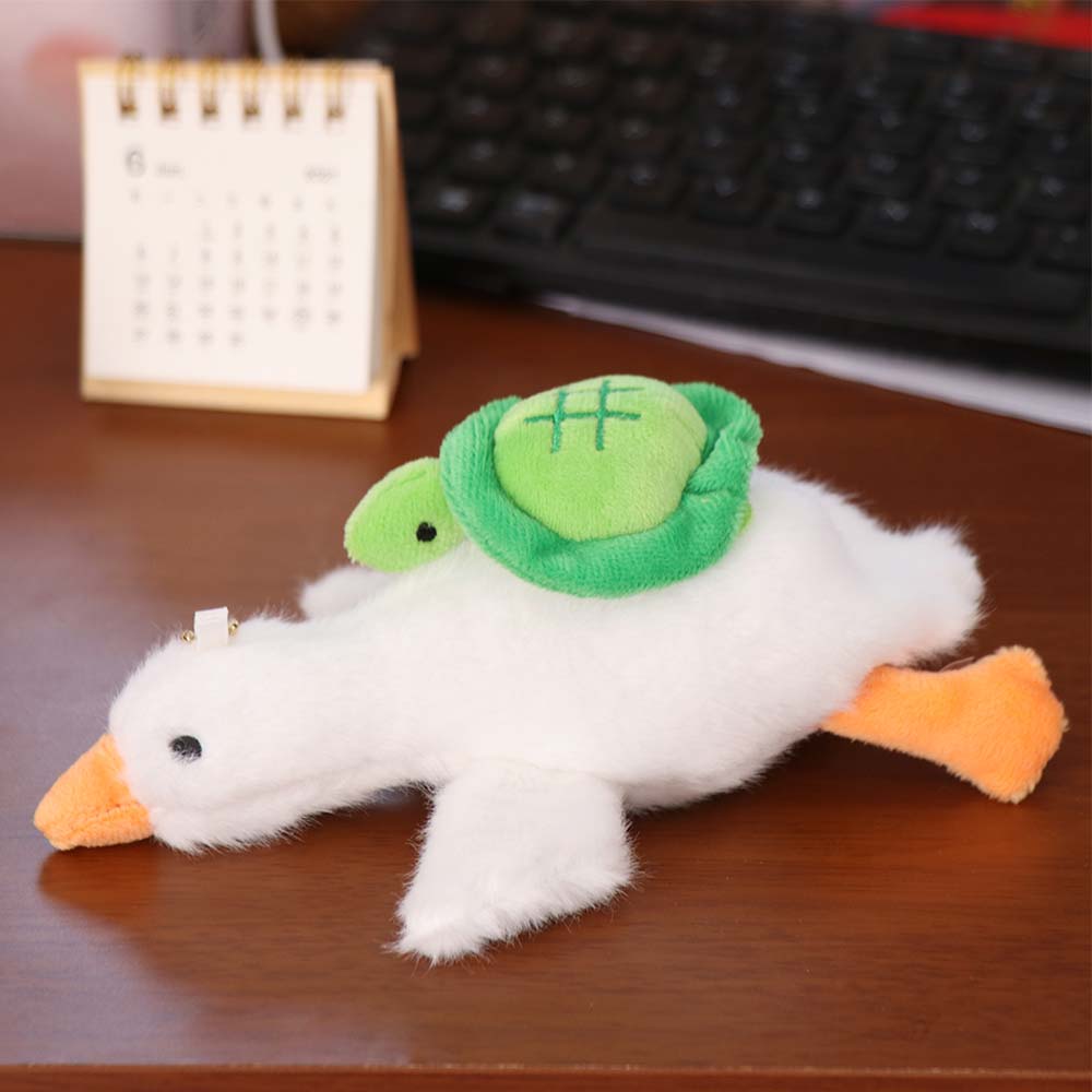 Crayfish Turtles Bees Duck Plush Keychain Fluffy Plush Cartoon Duck Keychain Bag Hanging