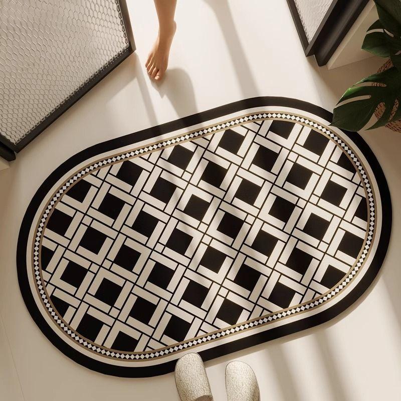Badezimmer Kieselgur Saug WC Toilette Toilette Rutschfeste Toilettenablaufmatte Tür Schnelltrocknend 50X80cm 19.7X31.5in