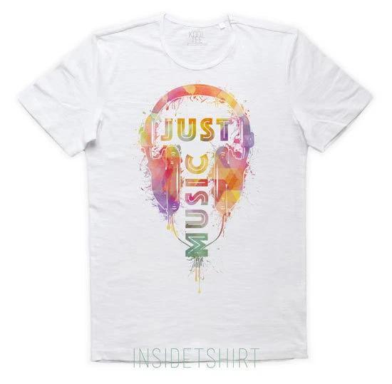 JUST MUSIC T-SHIRT jersey headphones rap headphones rock techno punk T-SHIRT MAN 3XL