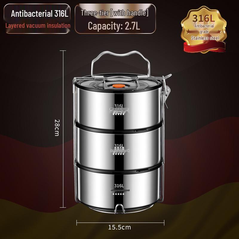 316 Stainless Steel Leak-Proof Multi-Layer Insulated Lunch Box