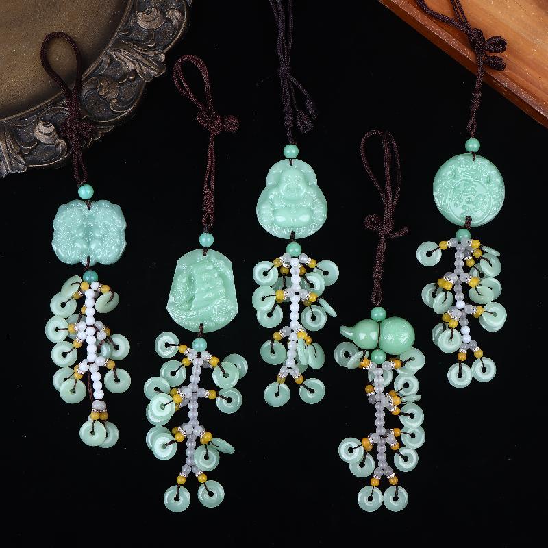 1Pc Chinese Luck Car Accessory Rearview Mirror Pendant Suitable For For Asian Culture Decor & Driving Amulet