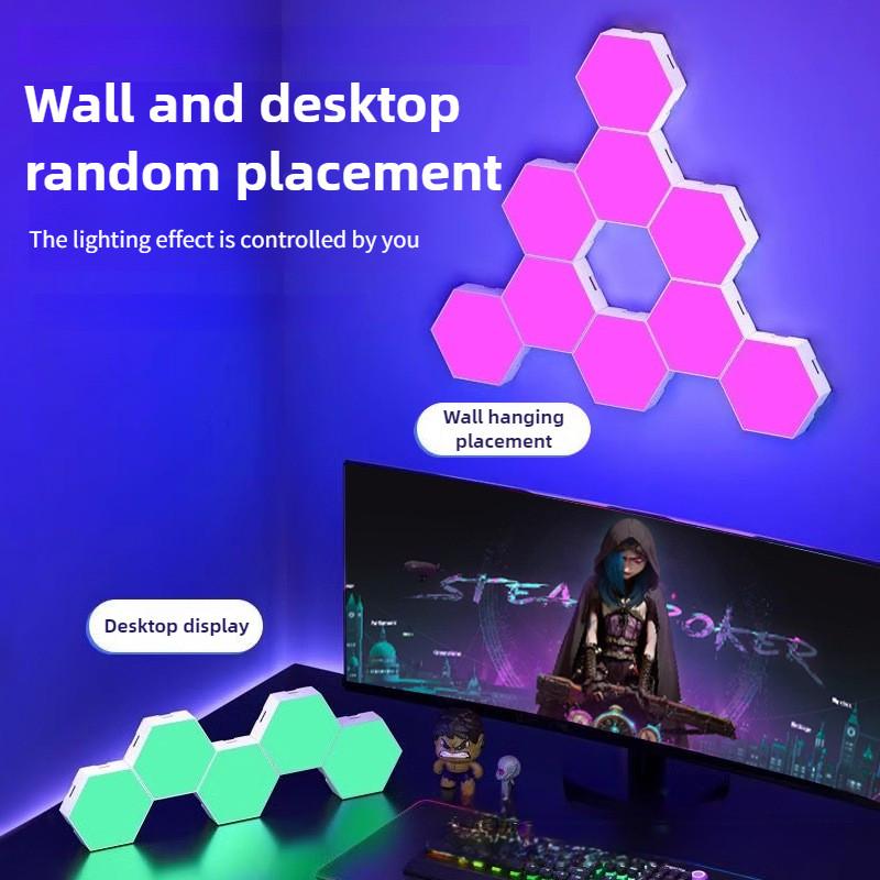 RGB Sechseckige Quantenlampe E-Sport Fantasy Atmosphäre Lampe Schlafzimmer Dekoration LED Wabenlicht