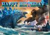 Godzilla Vs King Kong Cartoon Backdrop Banner Monster Clash Adventure Theme Kids Birthday Party Decor Photo Background Supplies