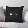 Black Cat Gold Glowing Eyes Pillowcase Polyester Linen Velvet Creative Zip Decor Sofa Seater Cushion Case