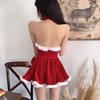 Women's Christmas Dress Lint Lace-ups Slim Halter Backless