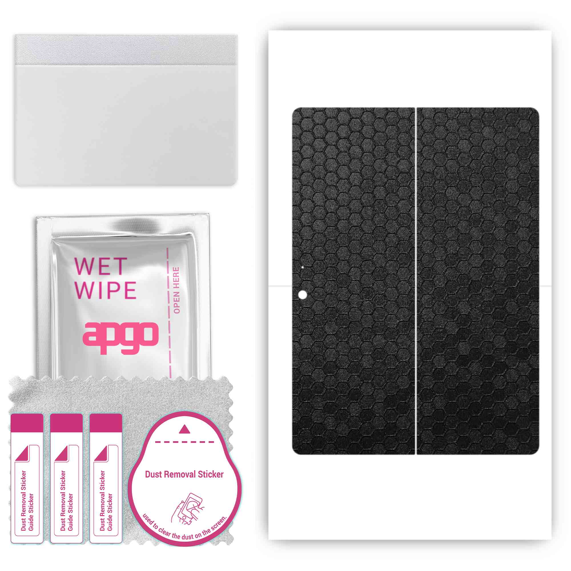 

apgo skin sticker film foil vinyl for the BACK compatible with Microsoft Surface Go | Go 2 | Go3, scratch-resistant, easy to install - Black Honeycomb