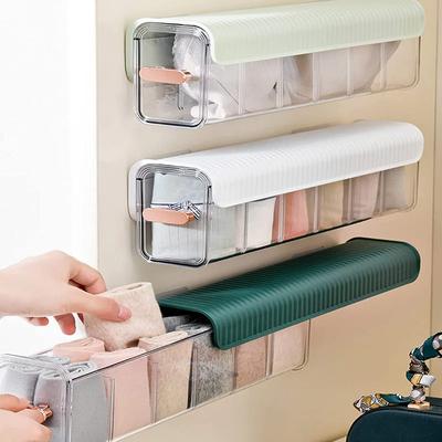 Úložné boxy na spodní prádlo a kalhotky, nástěnný závěsný šuplíkový průhledný úložný box do ložnice, koření, tři v jednom úložný organizér