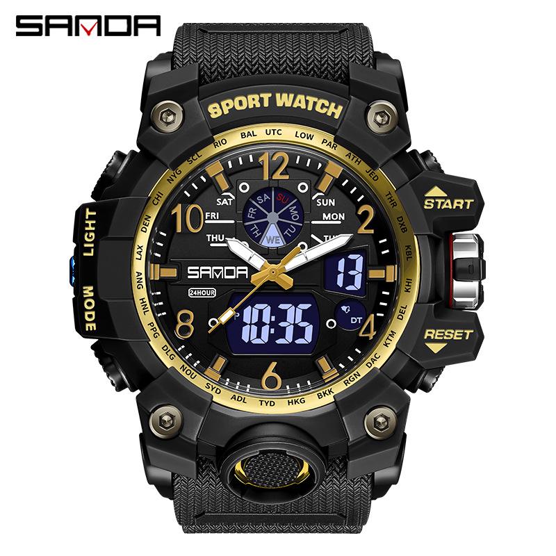 Sanda Tactical Luminous Waterproof Mountaineering Watch for Men - Multifunctional and Sporty