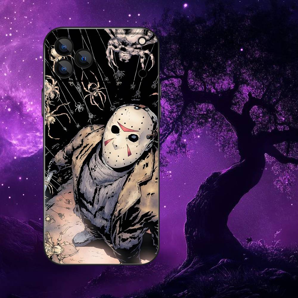 Film Horror J-Jason Voorhees Phone Case For iPhone 17,16,15,14,13,12,Pro,Max,Plus,E,SE4,Air,Mini Black Soft Box