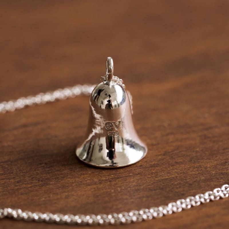 Eveningbell [silver925] Glossy Bell Necklace (2color)
