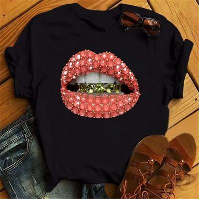 Fashion Lips Print Women Unisex T Shirt Casual Short Sleeve O Neck Loose Women Tshirt Ladies Tee Shirt Tops Clothes Camisetas Mujer