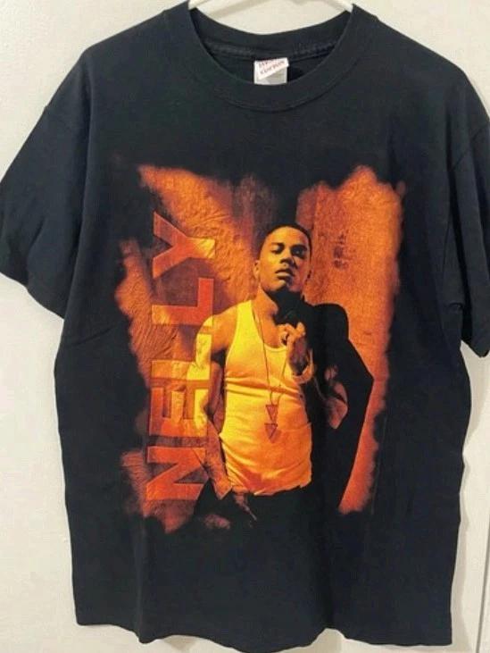 Vintage Nelly Rap T Shirt Mens Medium Black Hip Hop Y2K Concert Graphic Tee XXXL