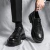 Sur-chaussures mocassins, petites chaussures en cuir, chaussures en cuir brillantes rehaussées à semelles épaisses style britannique, chaussures décontractées