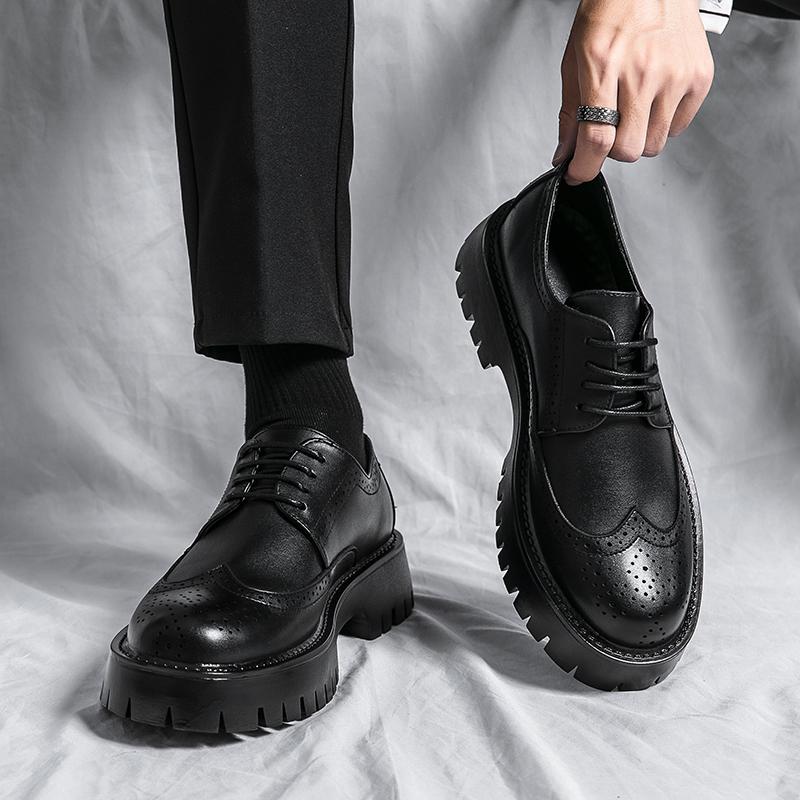Sur-chaussures mocassins, petites chaussures en cuir, chaussures en cuir brillantes rehaussées à semelles épaisses style britannique, chaussures décontractées