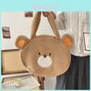 Cute Oval Shaped Plush Bear Tote Bag With Soft Fabric Perfect For Casual Outings