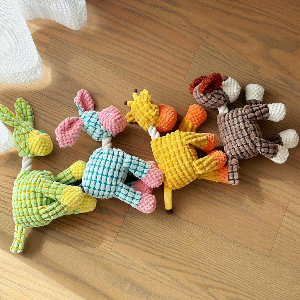 Cute Donkey Plush Toy for Dogs - Squeaky Chewable Interactive Pet Toy with Funny Sound, Soft Plush Puppy Teething Toy