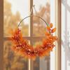 HalfWreath Artificial Wreath with Metal Hoop Seasonal Decor for Door, Thanksgiving, Entryway