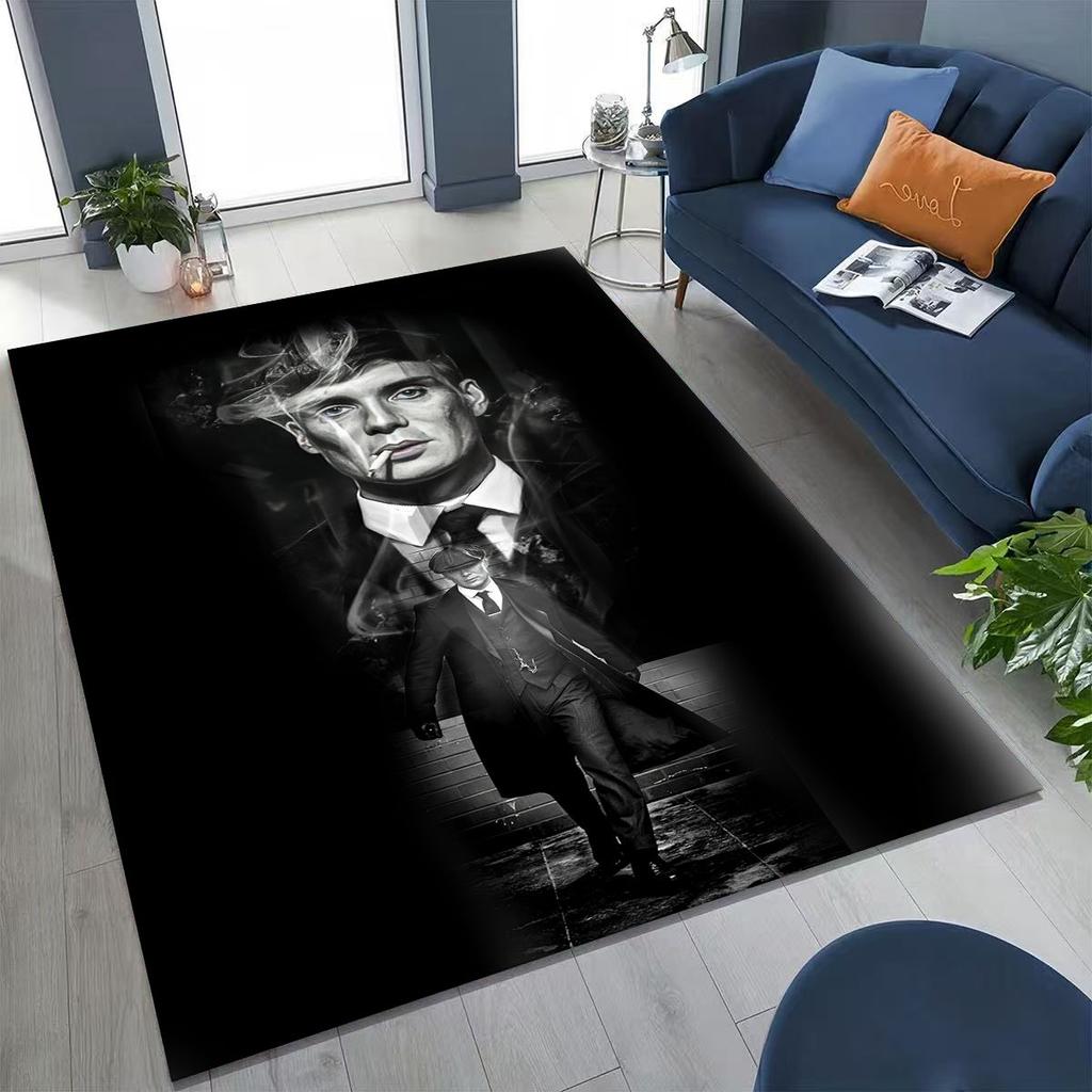 3D Tommy Shelby P-Peaky B-Blinders Kunst Teppich für Schlafzimmer Wohnzimmer Sofa Zuhause Fußmatte Dekor, Große Kinder Rutschfeste Bodenmatte