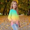 Children's 3/4 Sleeves Printed O-neck Top Everyday Casual T-shirt